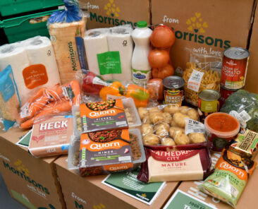 EDITORIAL USE ONLY A selection of items to be packed by staff into delivery boxes at Morrisons food packaging plant in Bradford. PA Photo. Picture date: Monday March 23, 2020. Morrisons is launching a new nationwide service to deliver boxes of essential food and grocery items to older and more vulnerable people's doors. The project is aimed at supporting those that the government has defined as most at risk from Covid-19, and who may need to self- isolate at home. Photo credit should read: Anthony Devlin/PA Wire